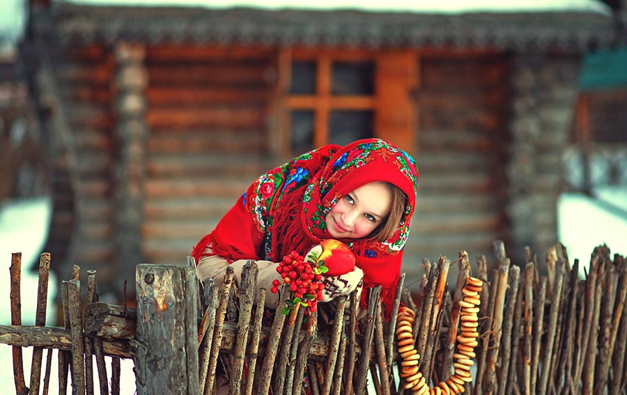 Sexy girl Women in Slavic costumes in Bhubaneshwar